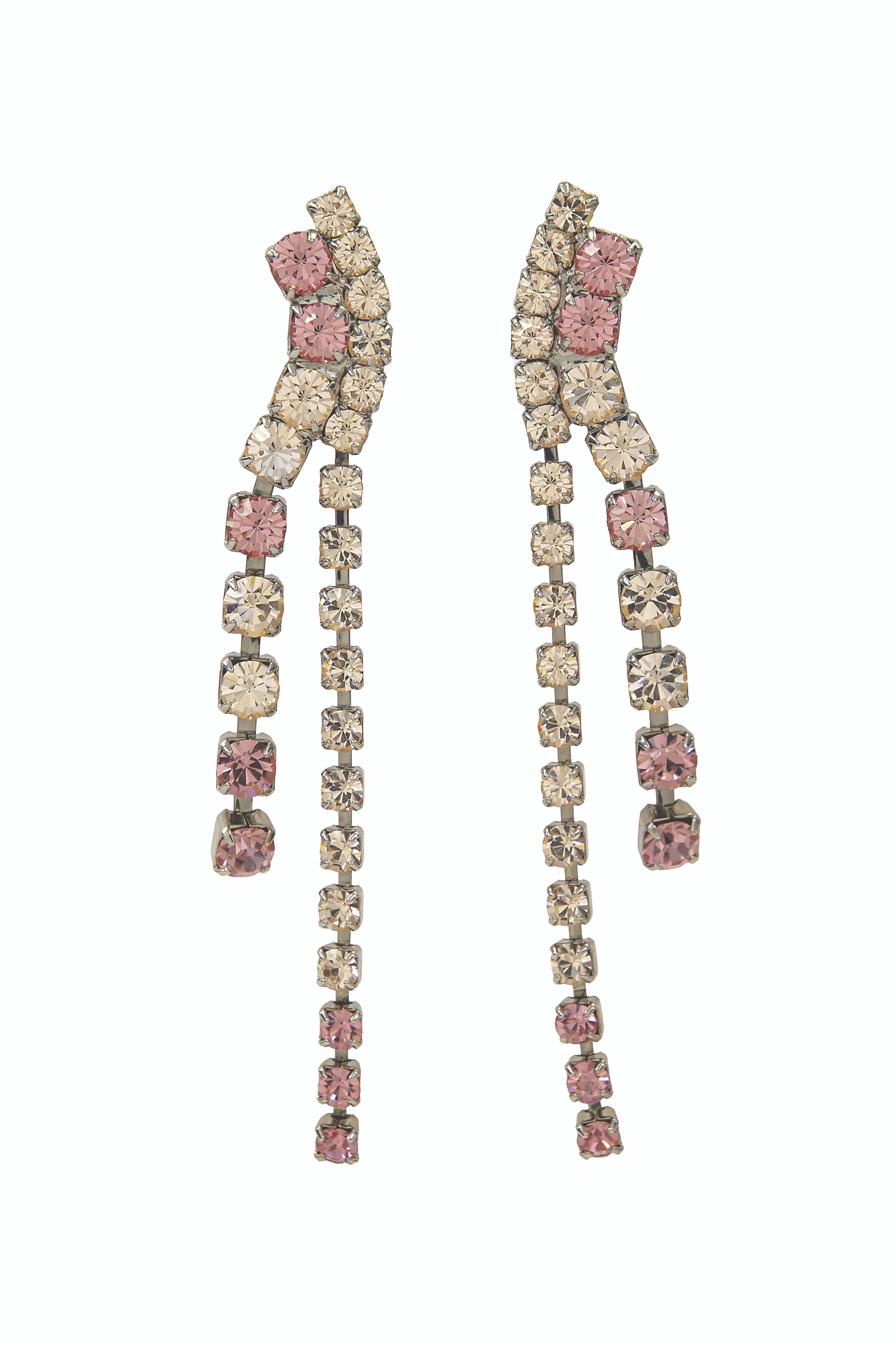 チェーン&クリスタルピアス クリスタルフラワーチェーンピアス CH1537 | cherche