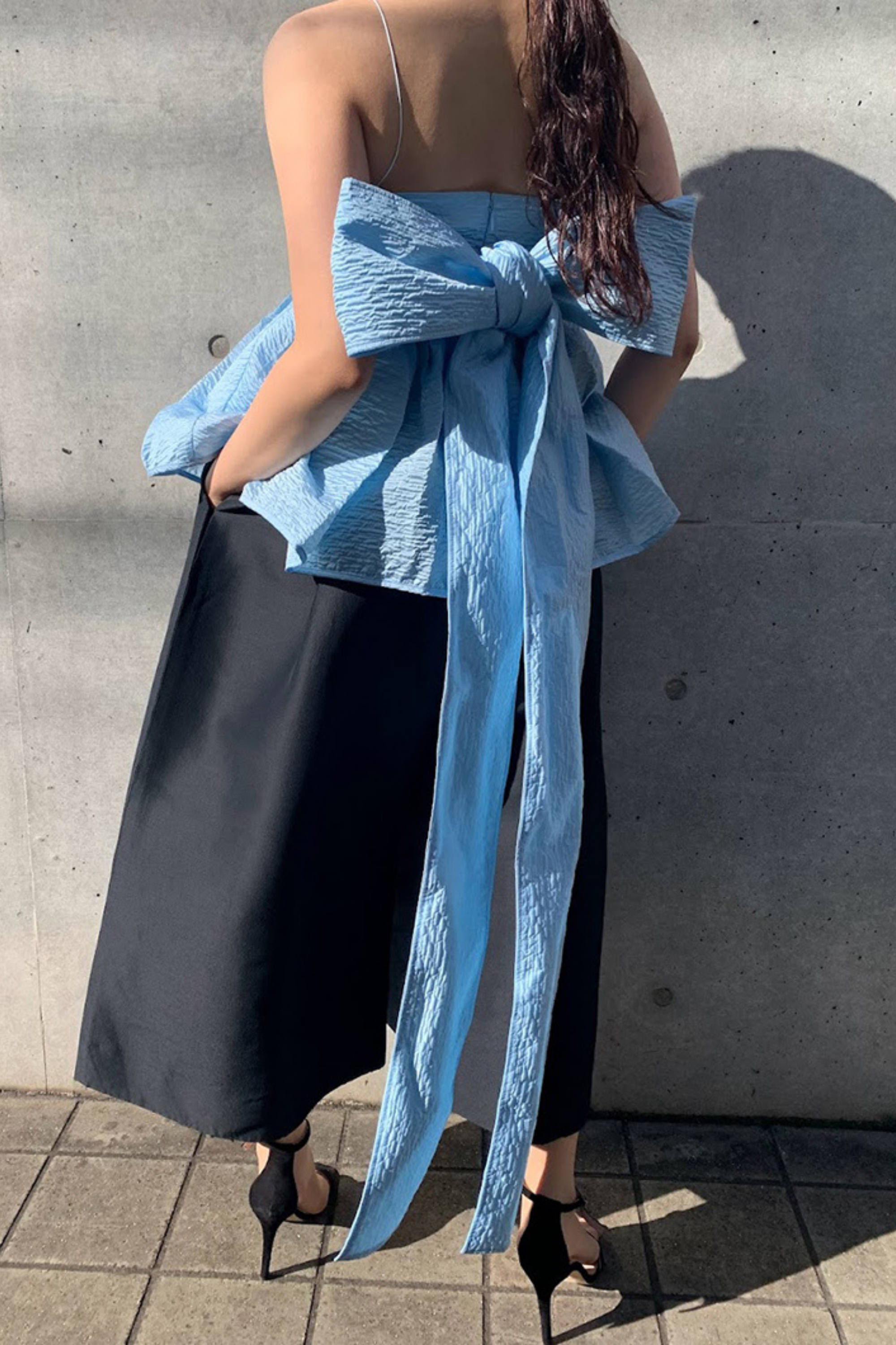 CECILIE BAHNSEN|バックリボン トップス-ブルー をレンタルする| 結婚