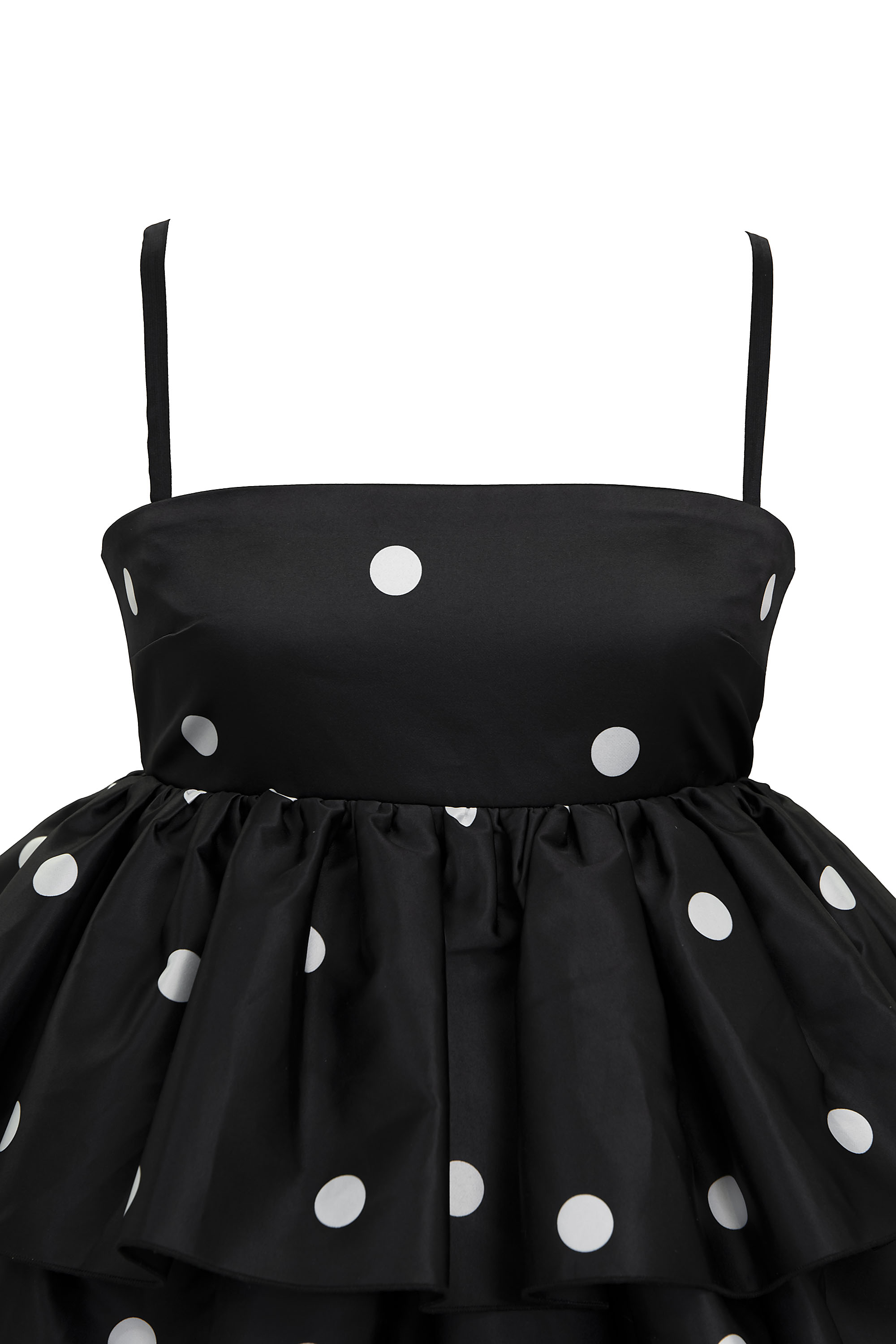 ROTATE BIRGER CHRISTENSEN］ドットサテン ラッフルミニドレス 