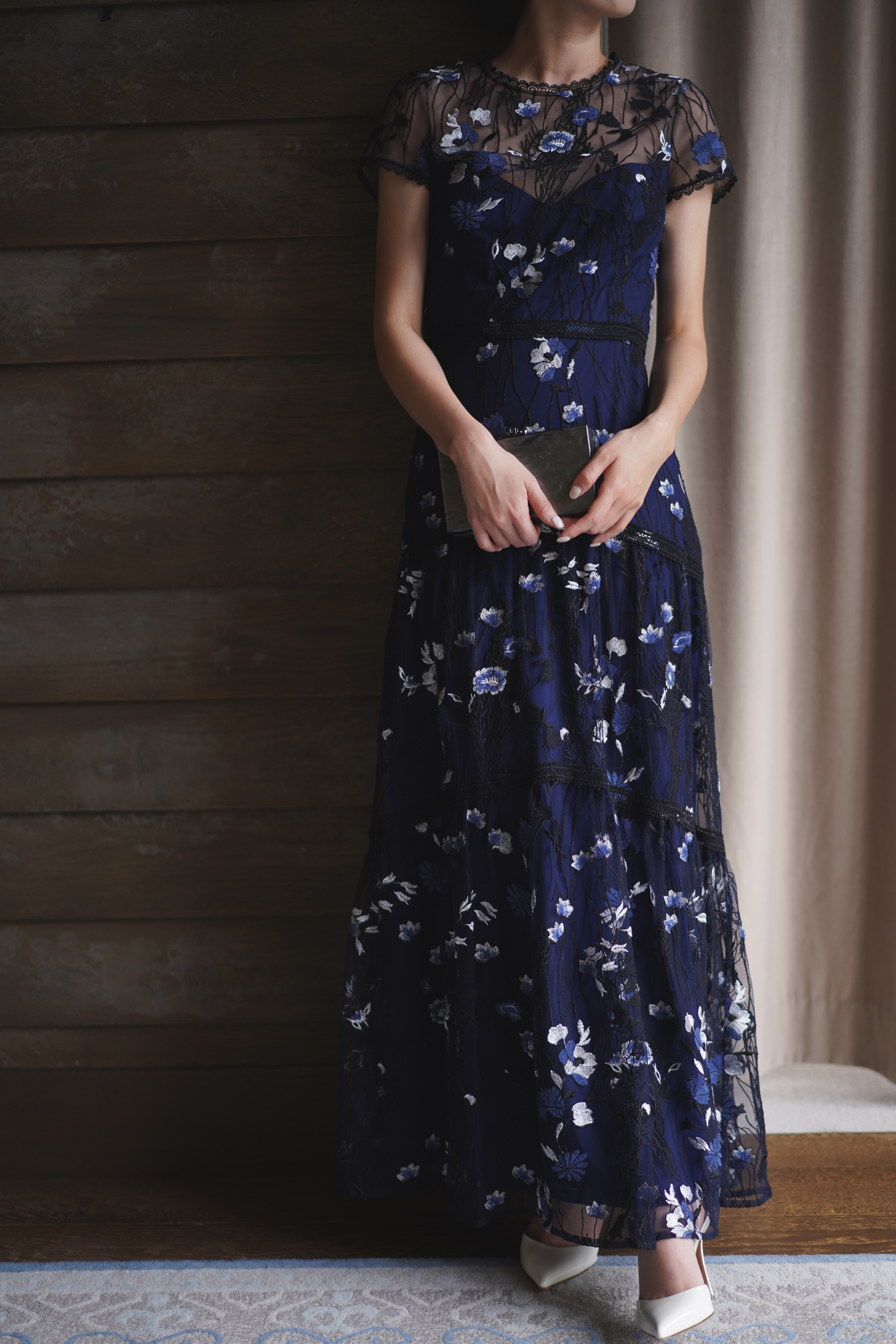 新品タグ付き　ML Monique Lhuillier ドレス ML Monique Lhuillier 結婚式・パーティードレス｜ネイビーの
