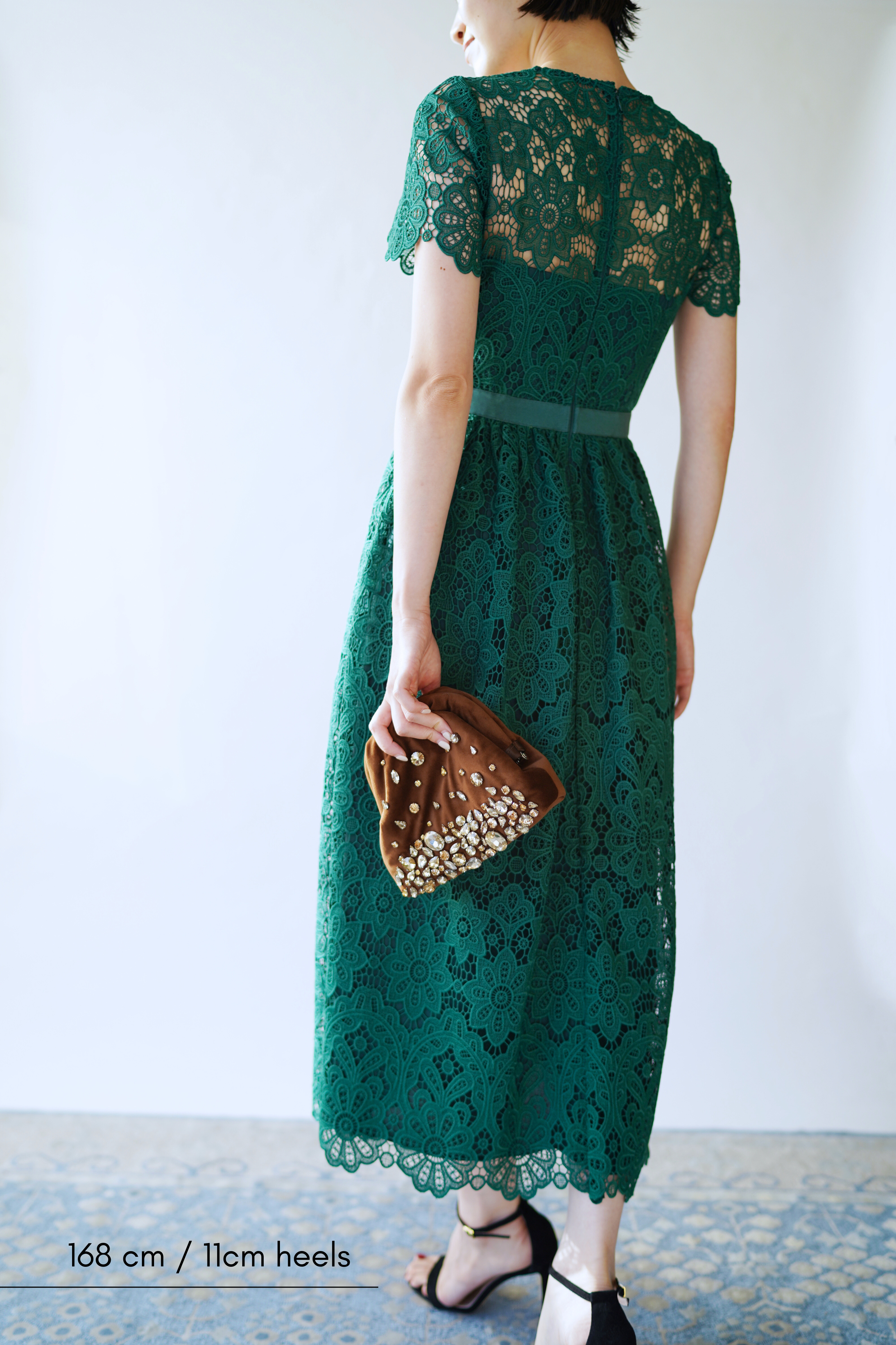 Self-Portrait｜半袖レースドレス(38)-グリーン をレンタルする |結婚