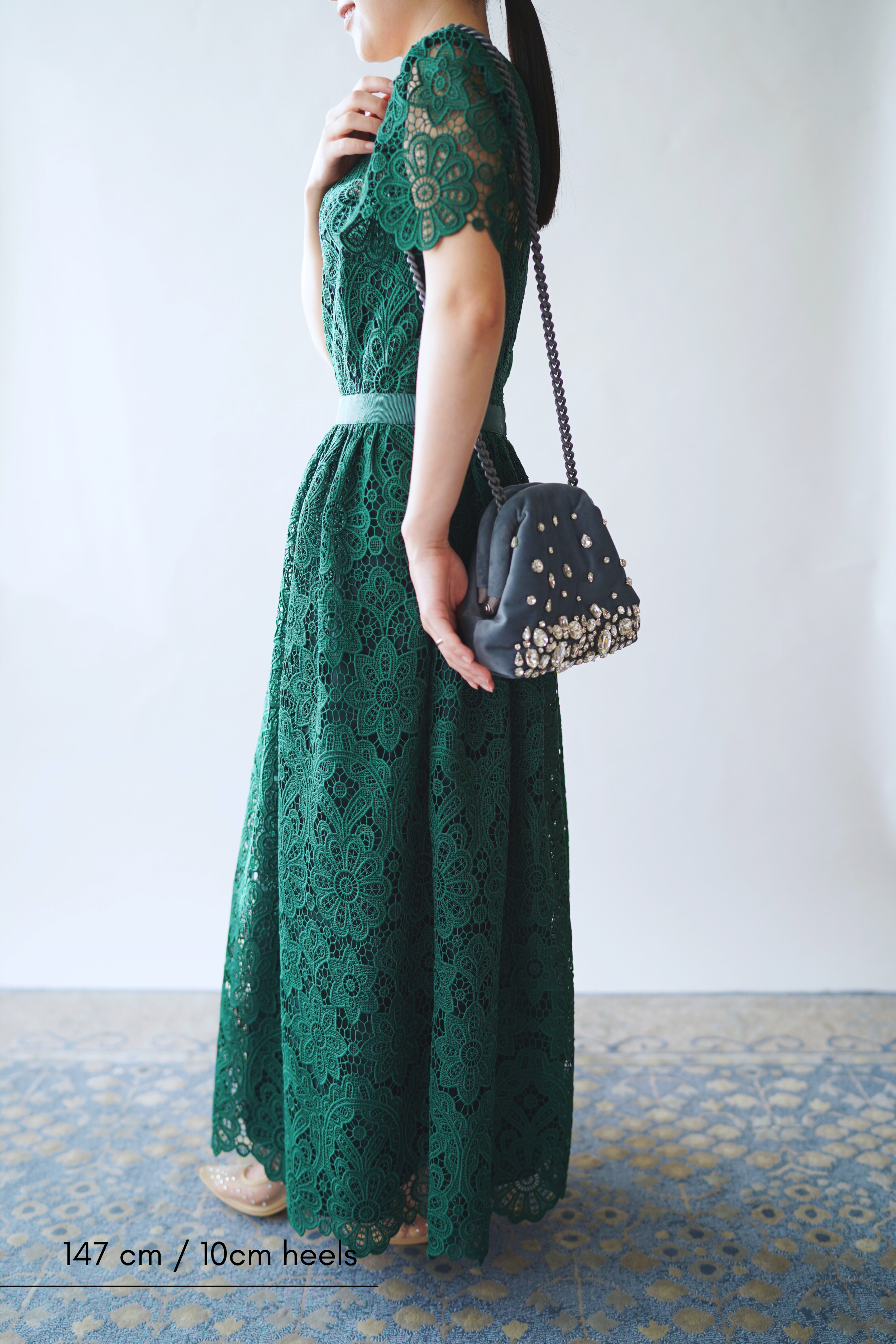 Self-Portrait｜半袖レースドレス(38)-グリーン をレンタルする |結婚