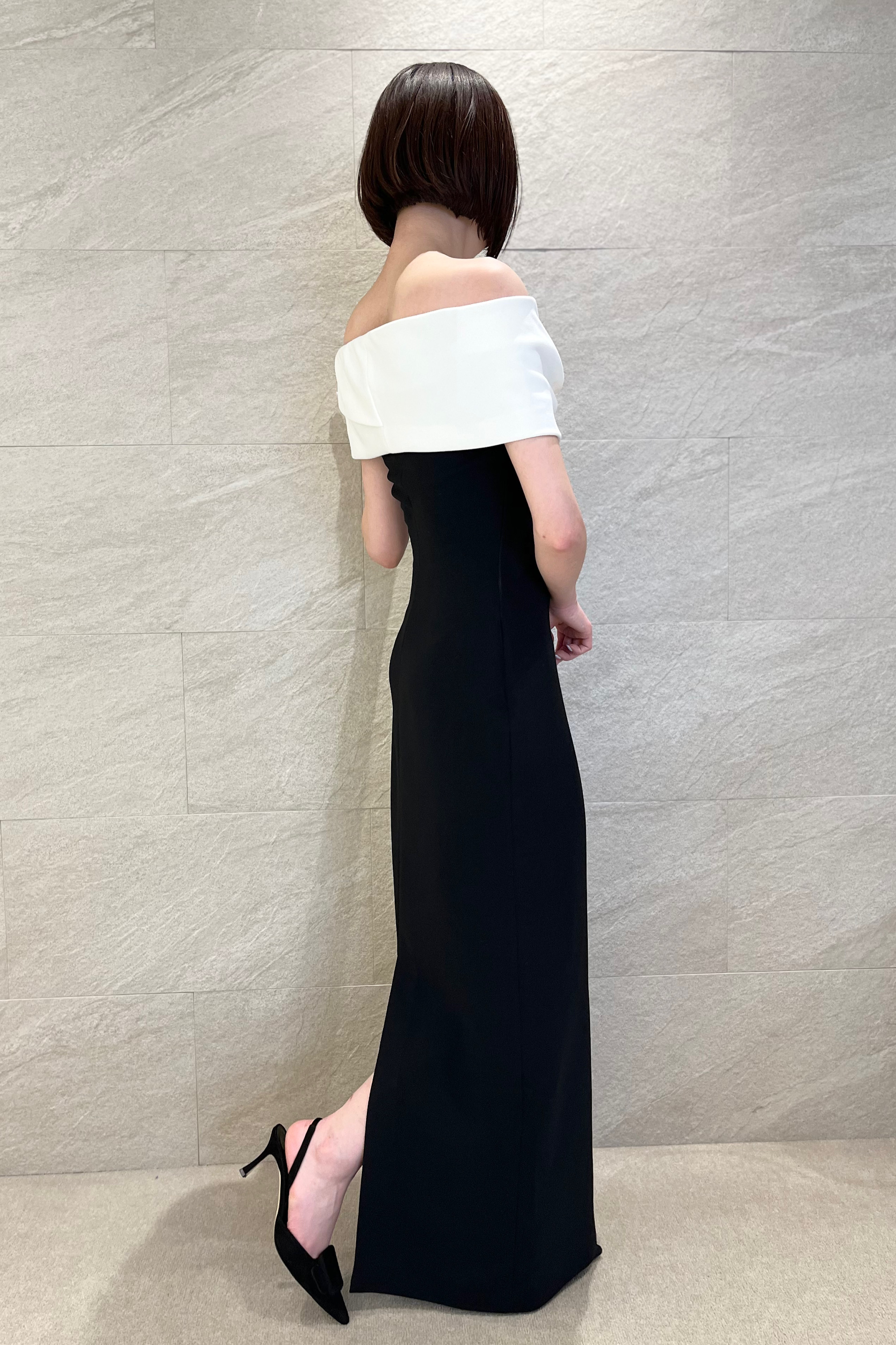 国内発| SOLACE LONDON オフショルダー マキシドレス Black Solace London］Eva オフショルダー マキシドレスｰブラック