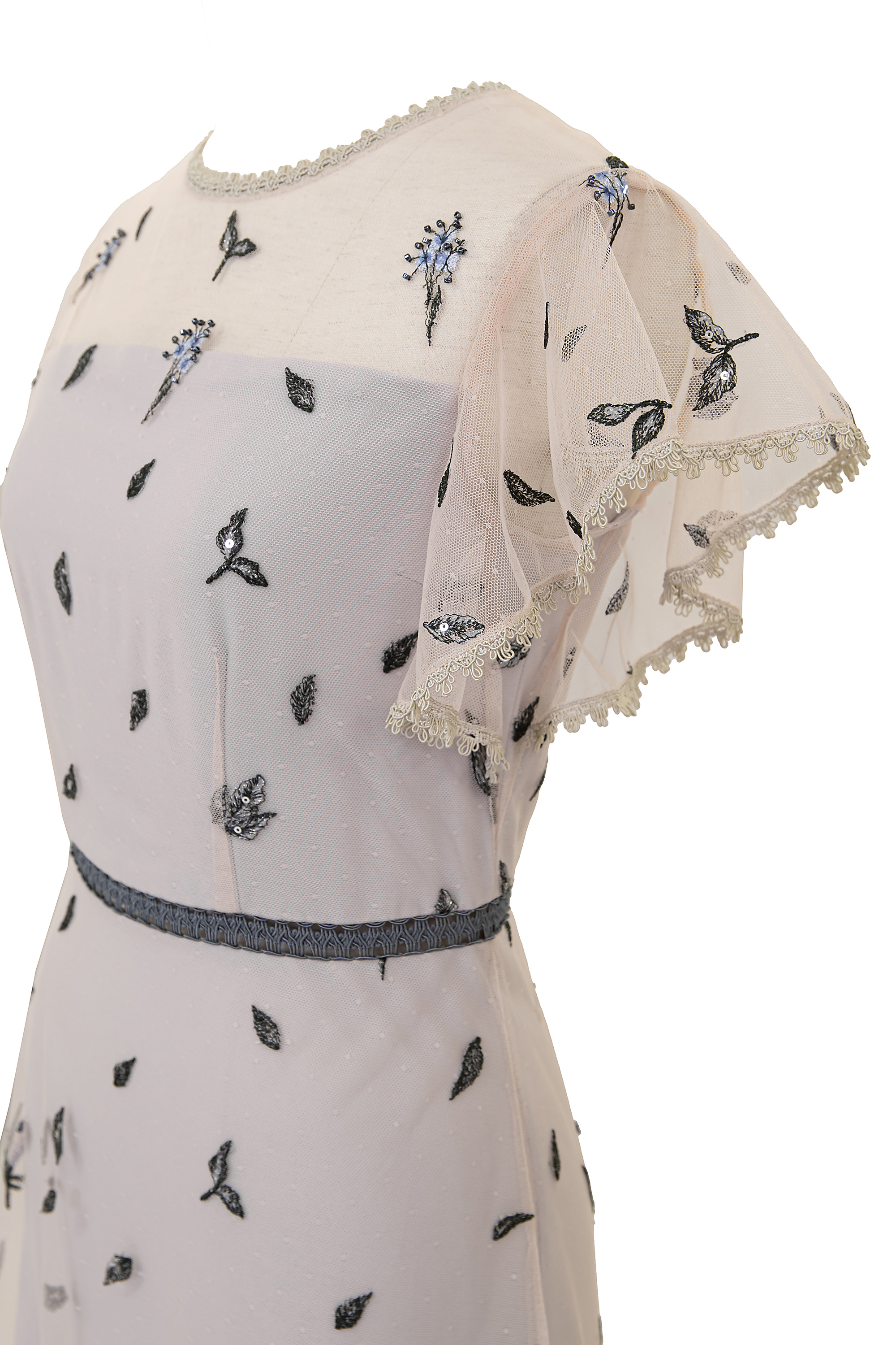 HAUTE Original］フラワーチュール フレアスリーブドレス(36