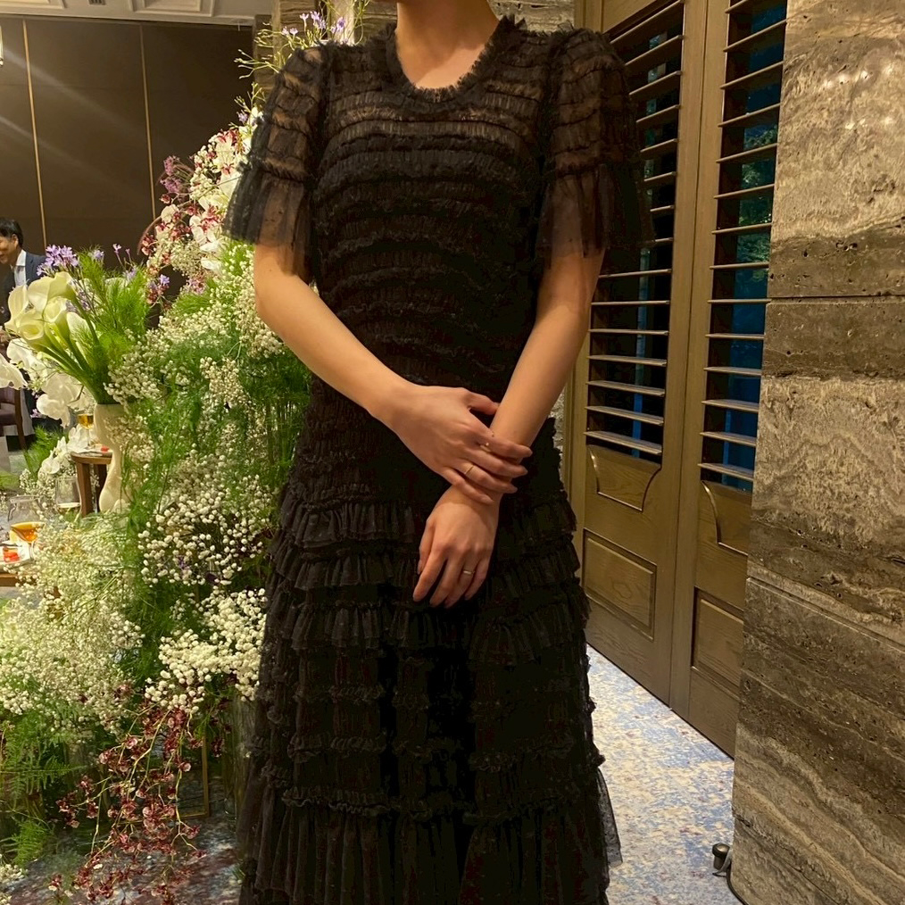 Needle & Thread|チュールティアード ドレス-ブラック をレンタルする